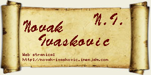 Novak Ivašković vizit kartica